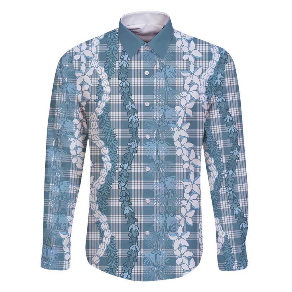 Hawaiian Ohia Lehua Lei Family Matching Mermaid Dress and Hawaiian Shirt Plaid Palaka Uliuli Omaomao Pattern - Polynesian Pride