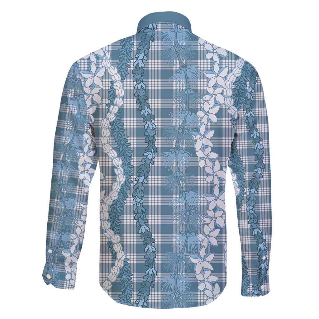 Hawaiian Ohia Lehua Lei Family Matching Off Shoulder Short Dress and Hawaiian Shirt Plaid Palaka Uliuli Omaomao Pattern - Polynesian Pride