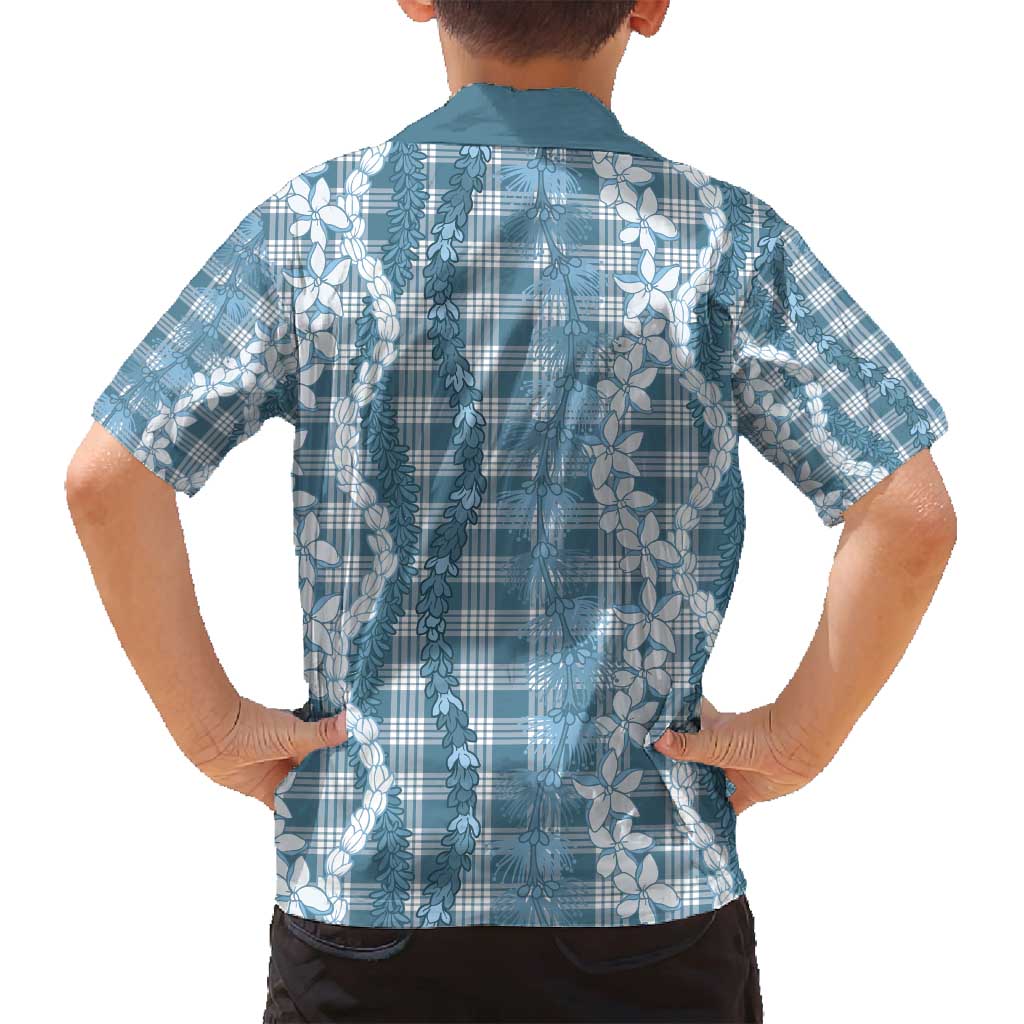 Hawaiian Ohia Lehua Lei Family Matching Summer Maxi Dress and Hawaiian Shirt Plaid Palaka Uliuli Omaomao Pattern - Polynesian Pride