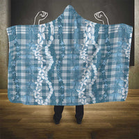 Hawaiian Ohia Lehua Lei Hooded Blanket Plaid Palaka Uliuli Omaomao Pattern - Polynesian Pride