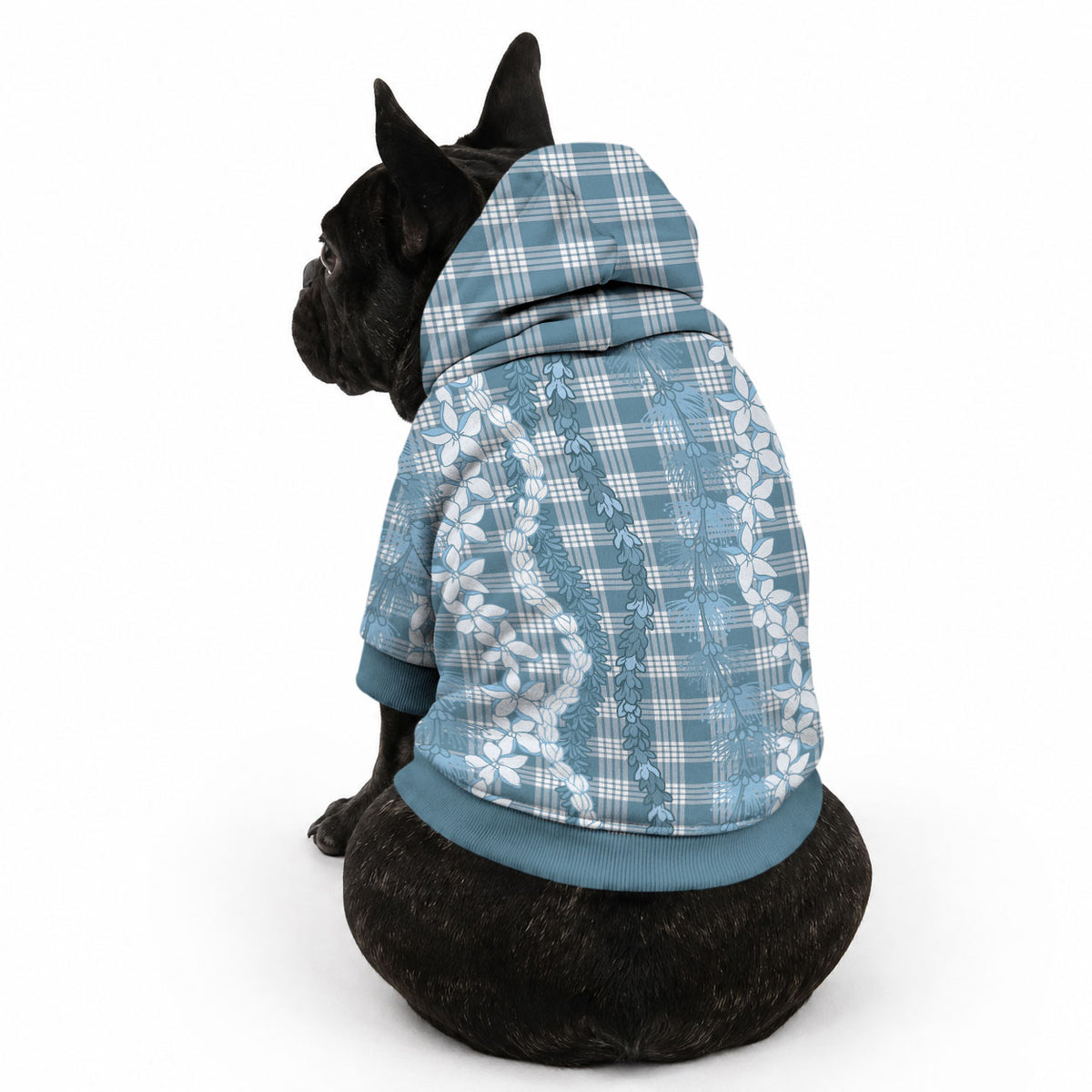 Hawaiian Ohia Lehua Lei Pet Hoodie Plaid Palaka Uliuli Omaomao Pattern LT9 - Polynesian Pride