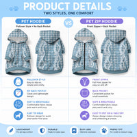Hawaiian Ohia Lehua Lei Pet Hoodie Plaid Palaka Uliuli Omaomao Pattern LT9 - Polynesian Pride
