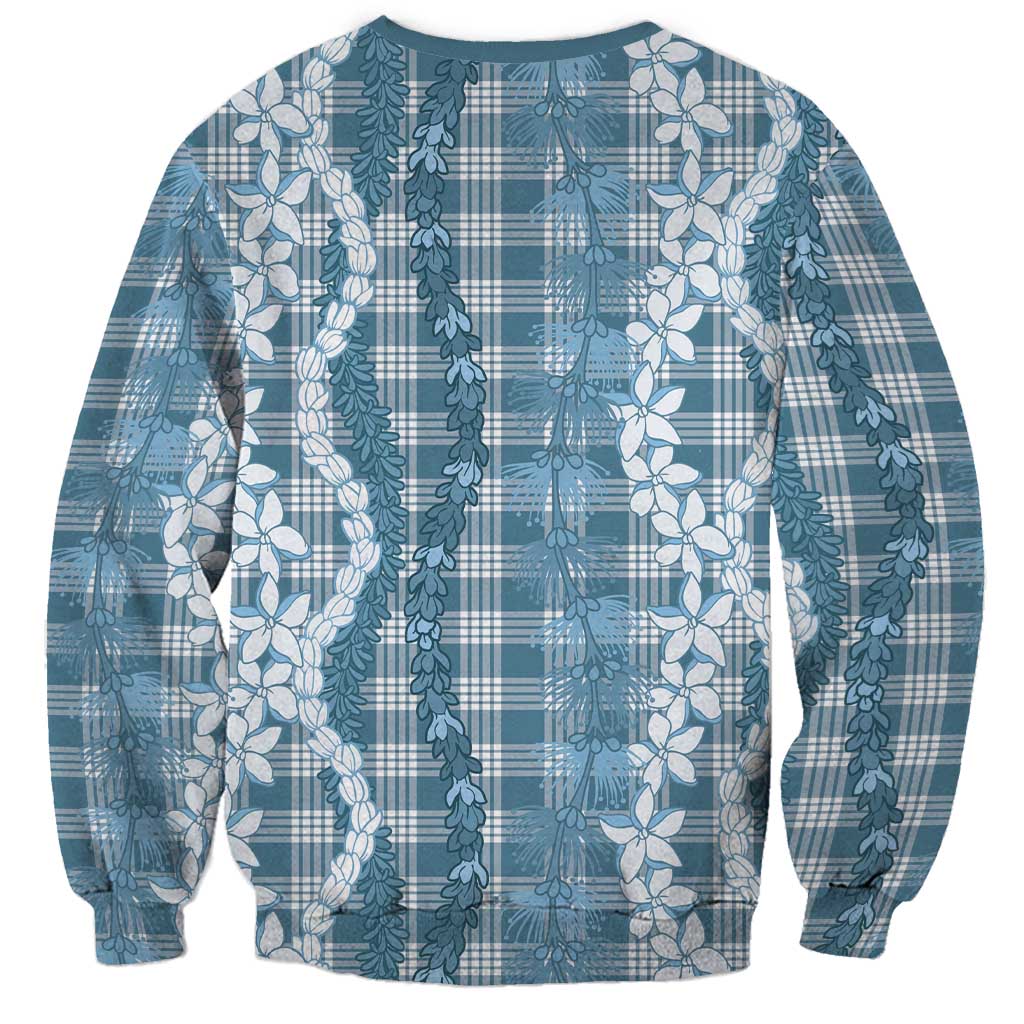 Hawaiian Ohia Lehua Lei Sweatshirt Plaid Palaka Uliuli Omaomao Pattern - Polynesian Pride
