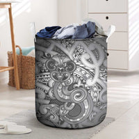 Aotearoa Maori Hei Tiki Laundry Basket Kiwikiwi Kowhaiwhai Puhoro Motif