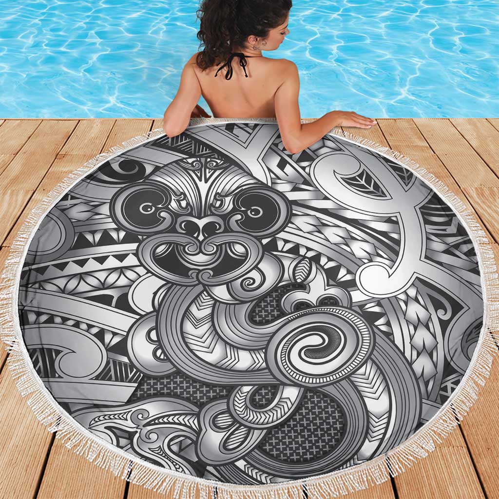 Aotearoa Maori Hei Tiki Beach Blanket Kiwikiwi Kowhaiwhai Puhoro Motif