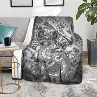 Aotearoa Maori Hei Tiki Blanket Kiwikiwi Kowhaiwhai Puhoro Motif