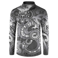 Aotearoa Maori Hei Tiki Button Sweatshirt Kiwikiwi Kowhaiwhai Puhoro Motif