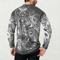 Aotearoa Maori Hei Tiki Button Sweatshirt Kiwikiwi Kowhaiwhai Puhoro Motif
