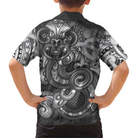 Aotearoa Maori Hei Tiki Family Matching Long Sleeve Bodycon Dress and Hawaiian Shirt Kiwikiwi Kowhaiwhai Puhoro Motif LT9 - Polynesian Pride