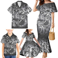 Aotearoa Maori Hei Tiki Family Matching Mermaid Dress and Hawaiian Shirt Kiwikiwi Kowhaiwhai Puhoro Motif LT9 - Polynesian Pride