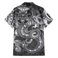 Aotearoa Maori Hei Tiki Family Matching Off The Shoulder Long Sleeve Dress and Hawaiian Shirt Kiwikiwi Kowhaiwhai Puhoro Motif LT9 - Polynesian Pride