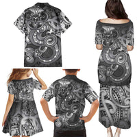 Aotearoa Maori Hei Tiki Family Matching Puletasi and Hawaiian Shirt Kiwikiwi Kowhaiwhai Puhoro Motif LT9 - Polynesian Pride