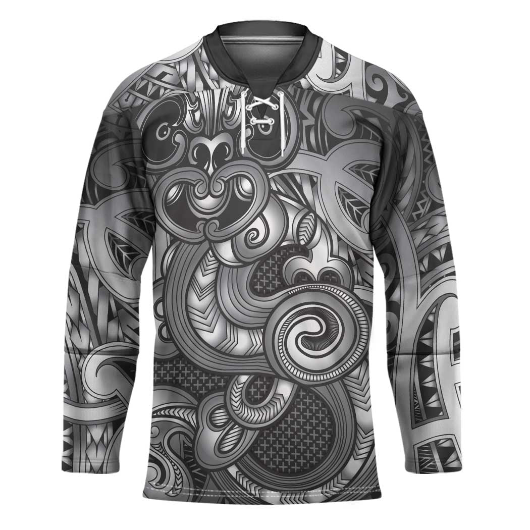 Aotearoa Maori Hei Tiki Hockey Jersey Kiwikiwi Kowhaiwhai Puhoro Motif