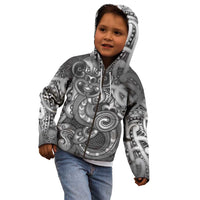Aotearoa Maori Hei Tiki Kid Hoodie Kiwikiwi Kowhaiwhai Puhoro Motif