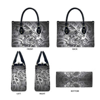 Aotearoa Maori Hei Tiki Leather Bag Kiwikiwi Kowhaiwhai Puhoro Motif