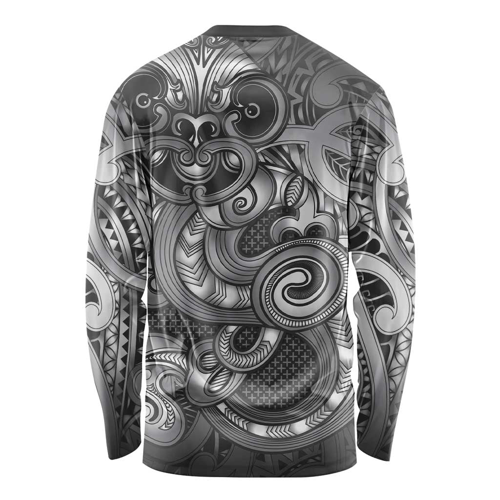 Aotearoa Maori Hei Tiki Long Sleeve Shirt Kiwikiwi Kowhaiwhai Puhoro Motif LT9 - Polynesian Pride