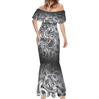 Aotearoa Maori Hei Tiki Mermaid Dress Kiwikiwi Kowhaiwhai Puhoro Motif LT9 - Polynesian Pride