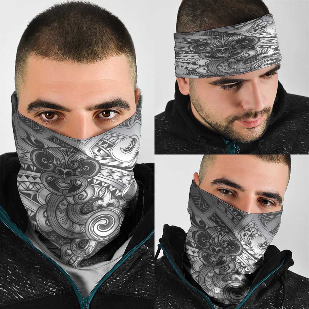 Aotearoa Maori Hei Tiki Neck Gaiter Kiwikiwi Kowhaiwhai Puhoro Motif