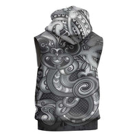 Aotearoa Maori Hei Tiki Sleeveless Zip Hoodie Kiwikiwi Kowhaiwhai Puhoro Motif LT9 - Polynesian Pride