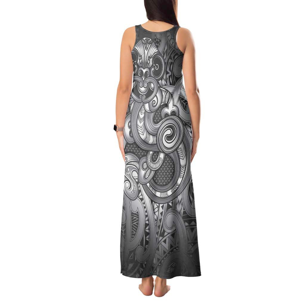 Aotearoa Maori Hei Tiki Tank Maxi Dress Kiwikiwi Kowhaiwhai Puhoro Motif