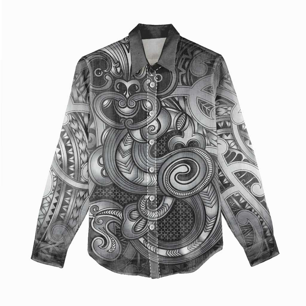 Aotearoa Maori Hei Tiki Women Casual Shirt Kiwikiwi Kowhaiwhai Puhoro Motif LT9 - Polynesian Pride