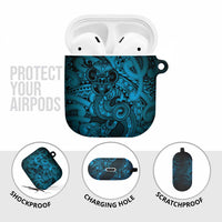 Aotearoa Maori Hei Tiki AirPods Case Kikorangi Kowhaiwhai Puhoro Motif