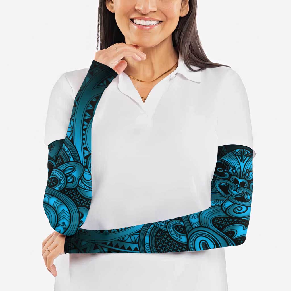 Aotearoa Maori Hei Tiki Arm Sleeves Kikorangi Kowhaiwhai Puhoro Motif