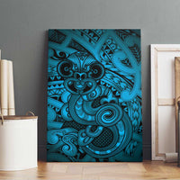 Aotearoa Maori Hei Tiki Canvas Wall Art Kikorangi Kowhaiwhai Puhoro Motif
