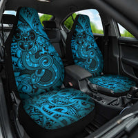 Aotearoa Maori Hei Tiki Car Seat Cover Kikorangi Kowhaiwhai Puhoro Motif LT9 One Size Blue - Polynesian Pride