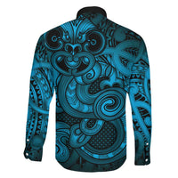 Aotearoa Maori Hei Tiki Family Matching Short Sleeve Bodycon Dress and Hawaiian Shirt Kikorangi Kowhaiwhai Puhoro Motif LT9 - Polynesian Pride