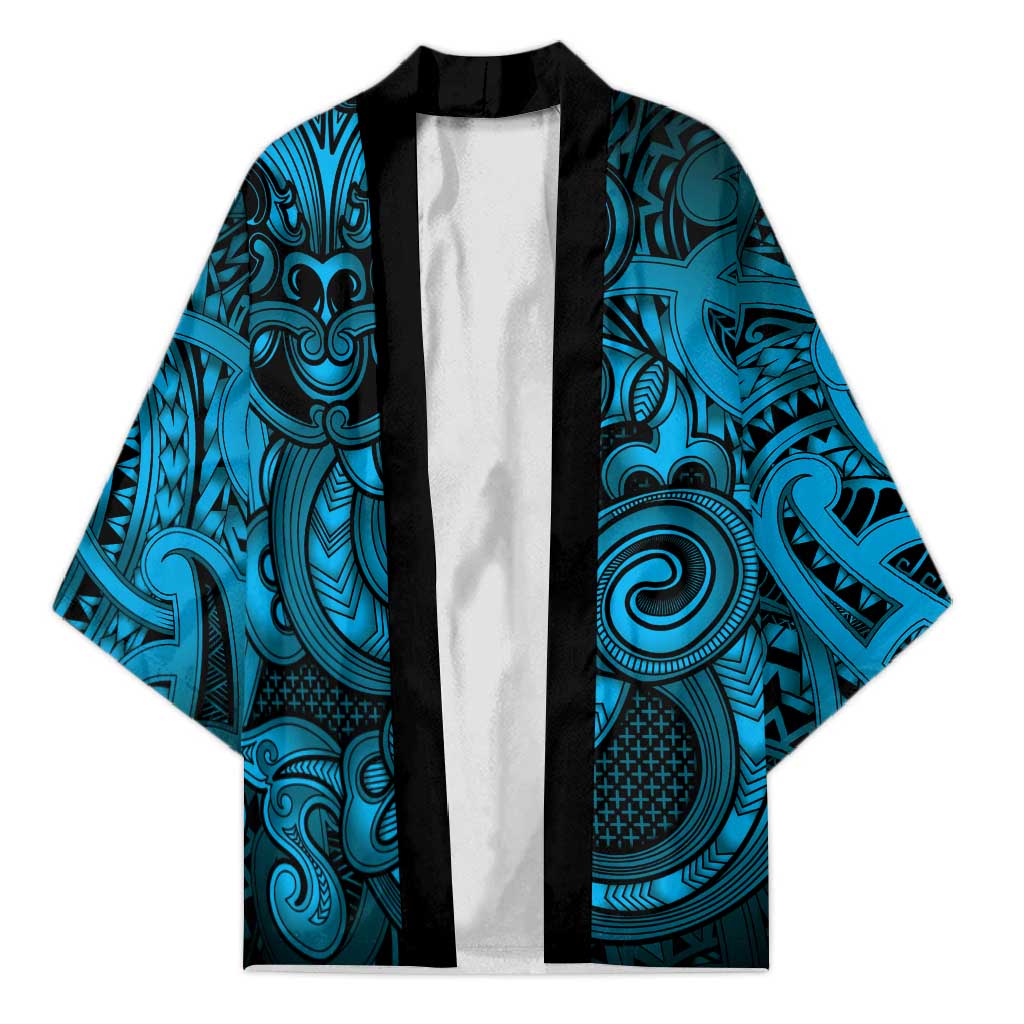 Aotearoa Maori Hei Tiki Kimono Kikorangi Kowhaiwhai Puhoro Motif