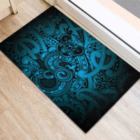 Aotearoa Maori Hei Tiki Rubber Doormat Kikorangi Kowhaiwhai Puhoro Motif