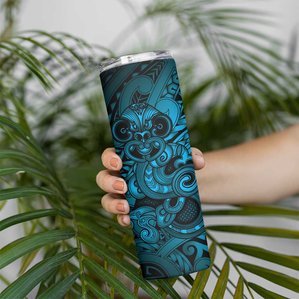 Aotearoa Maori Hei Tiki Skinny Tumbler Kikorangi Kowhaiwhai Puhoro Motif LT9 - Polynesian Pride