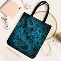 Aotearoa Maori Hei Tiki Tote Bag Kikorangi Kowhaiwhai Puhoro Motif