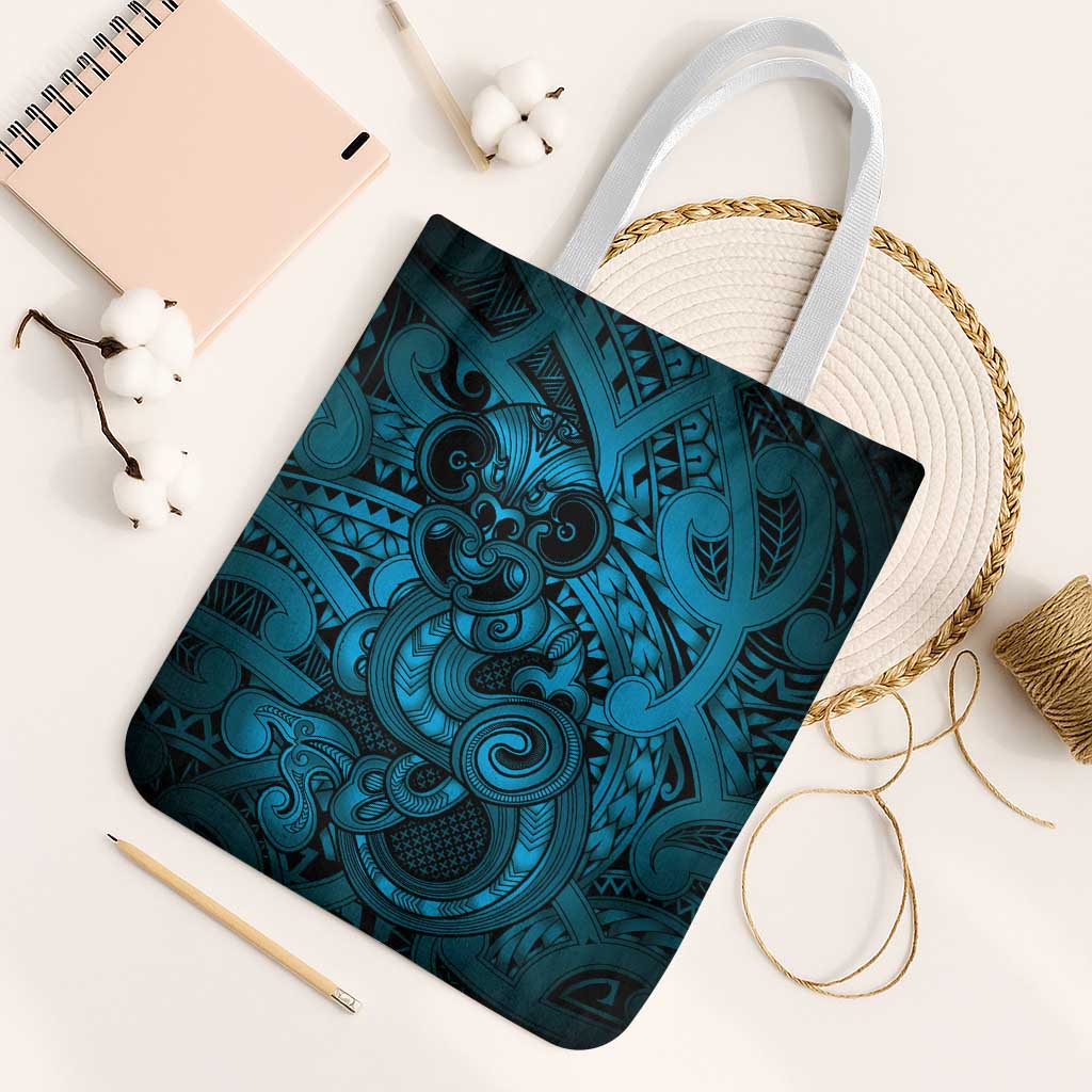 Aotearoa Maori Hei Tiki Tote Bag Kikorangi Kowhaiwhai Puhoro Motif