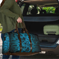 Aotearoa Maori Hei Tiki Travel Bag Kikorangi Kowhaiwhai Puhoro Motif
