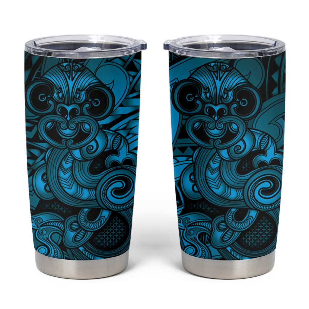 Aotearoa Maori Hei Tiki Tumbler Cup Kikorangi Kowhaiwhai Puhoro Motif