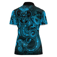 Aotearoa Maori Hei Tiki Women Polo Shirt Kikorangi Kowhaiwhai Puhoro Motif LT9 - Polynesian Pride