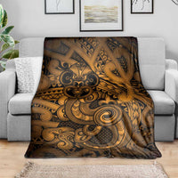 Aotearoa Maori Hei Tiki Blanket Koura Kowhaiwhai Puhoro Motif