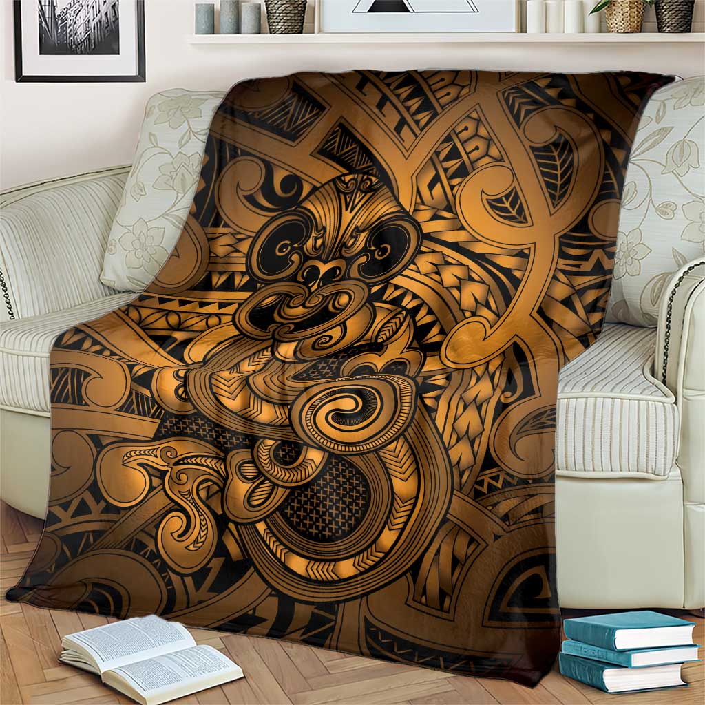 Aotearoa Maori Hei Tiki Blanket Koura Kowhaiwhai Puhoro Motif