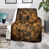 Aotearoa Maori Hei Tiki Blanket Koura Kowhaiwhai Puhoro Motif