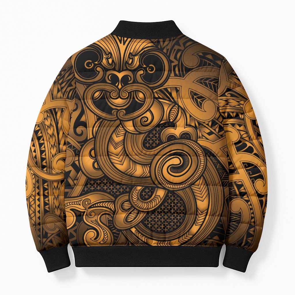 Aotearoa Maori Hei Tiki Bomber Puffer Jacket Koura Kowhaiwhai Puhoro Motif