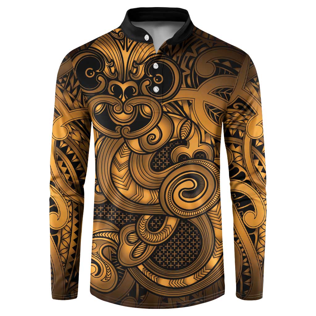 Aotearoa Maori Hei Tiki Button Sweatshirt Koura Kowhaiwhai Puhoro Motif