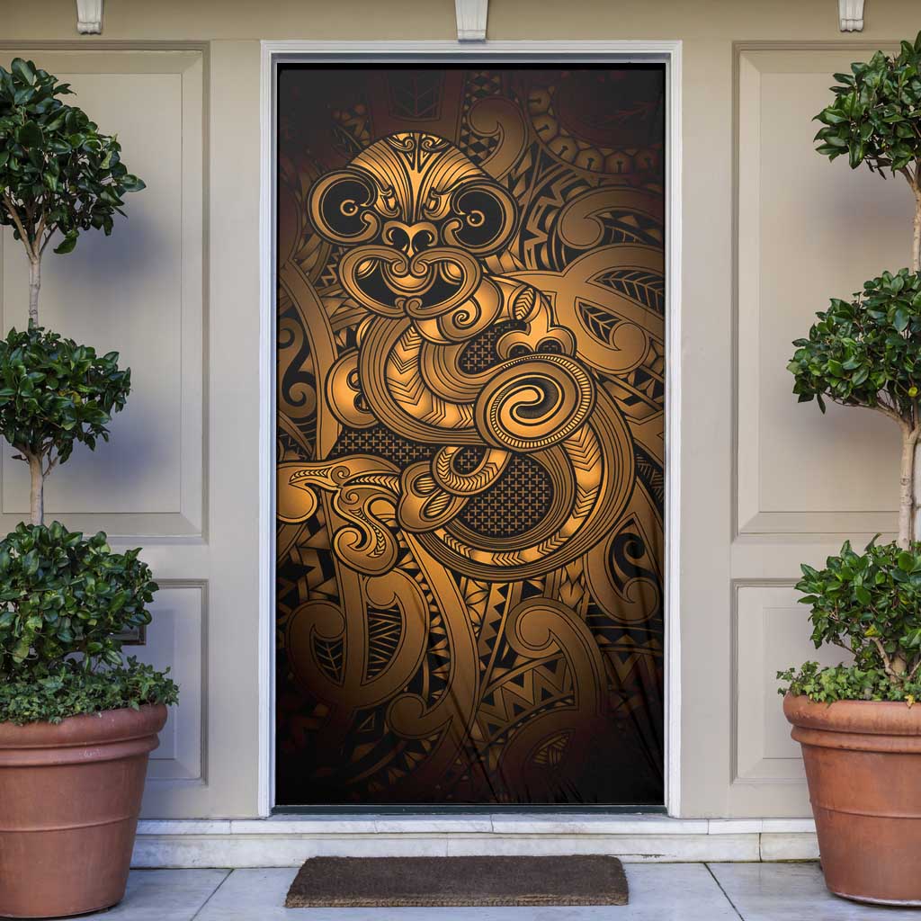 Aotearoa Maori Hei Tiki Door Cover Koura Kowhaiwhai Puhoro Motif