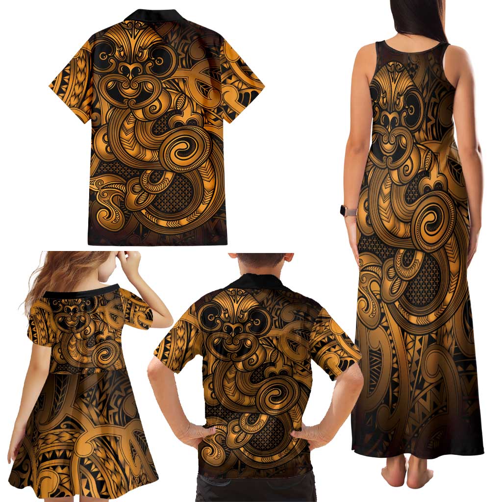 Aotearoa Maori Hei Tiki Family Matching Tank Maxi Dress and Hawaiian Shirt Koura Kowhaiwhai Puhoro Motif LT9 - Polynesian Pride