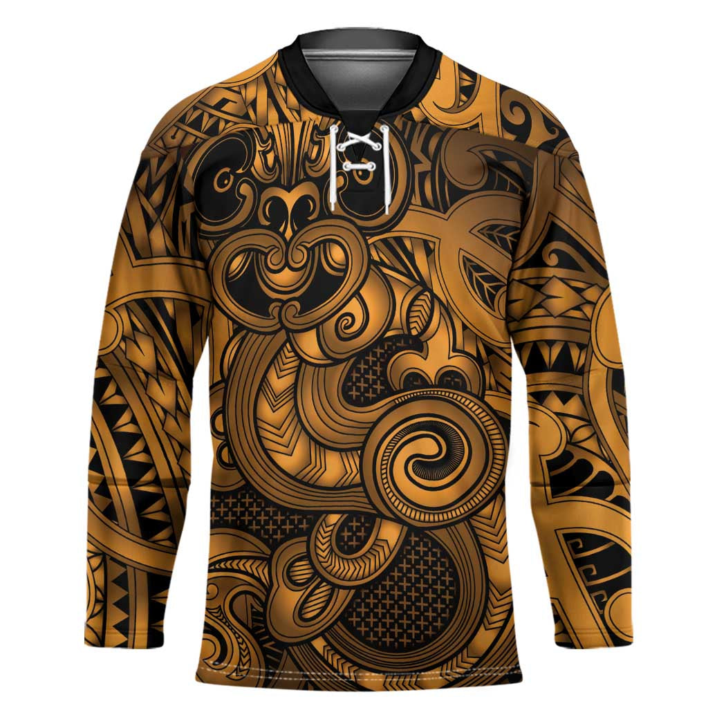 Aotearoa Maori Hei Tiki Hockey Jersey Koura Kowhaiwhai Puhoro Motif