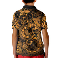 Aotearoa Maori Hei Tiki Kid Polo Shirt Koura Kowhaiwhai Puhoro Motif
