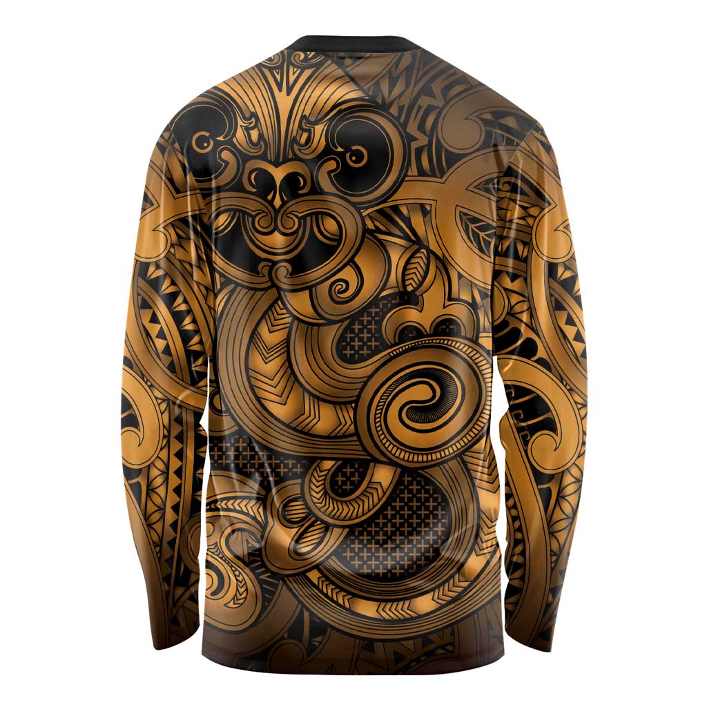 Aotearoa Maori Hei Tiki Long Sleeve Shirt Koura Kowhaiwhai Puhoro Motif