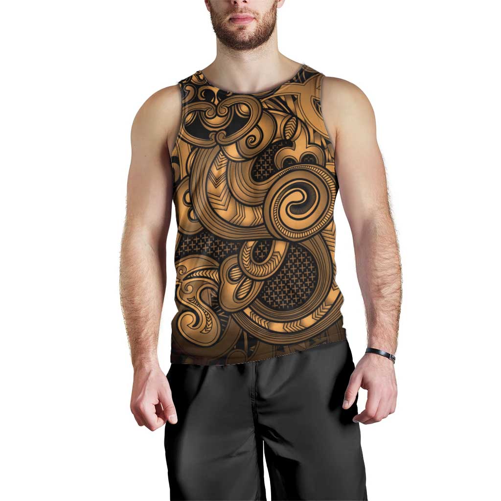 Aotearoa Maori Hei Tiki Men Tank Top Koura Kowhaiwhai Puhoro Motif LT9 - Polynesian Pride