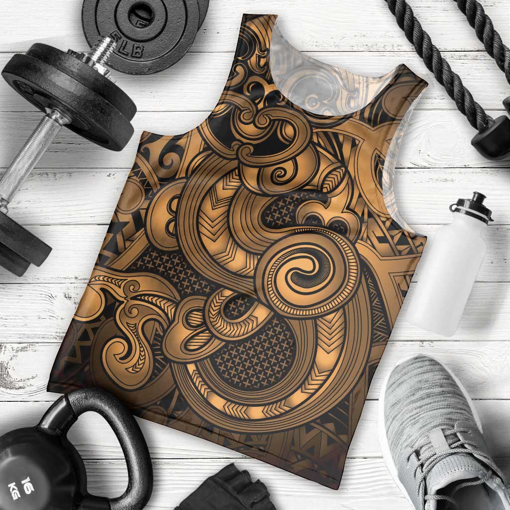 Aotearoa Maori Hei Tiki Men Tank Top Koura Kowhaiwhai Puhoro Motif LT9 - Polynesian Pride